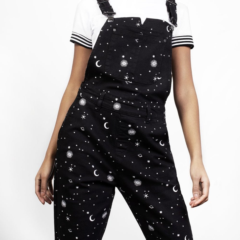NWT Disturbia XS Celestial Embroidered Overalls
